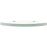 HEFZGDB Eckregale 2 STK. mit Verchromten Halterungen Glas Transparent Wandregal Bad Schwebendes Bücherregal Schweberegale Regalboden für Küche Badezimmer Arbeitszimmer Wohnbereich