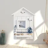 Schlüsselwand-schlüsselhalter – Leuchtturm, Schlüsselbrett Im Mediterranen Stil Mit 6 Haken, Schlüsselorganizer Aus Holz Im Maritimen Stil, Sommerliche Stranddeko – Crezuo