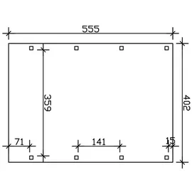 SKANHOLZ Friesland 4,02 x 5,55 m schiefergrau inkl. verzinktem Dach