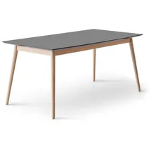 Hammel Furniture Esstisch "Meza Designtisch mit Auszugsfunktion und 2 Einlegeplatten", grau (graphit, naturfarben), B:210cm H:73,5cm T:100cm, Tischplatte: Graphit nanobehandeltes Fenix-Laminat (schwarzer Rand), Gestell: Weiß pigmentiertes Eiche, Mit nanobehandeltem