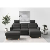 sit&more Ecksofa »Farö L-Form«, inklusive Federkern, wahlweise mit Bettfunktion und Bettkasten, grau