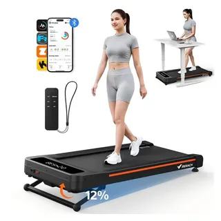 Merach – Leises Laufband bis 180 kg – bürstenlos, 12 % Steigung, 95 vormontiert, LED-Display, App - Fernbedienung,