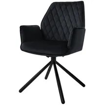 ML-Design Esszimmerstuhl Drehstuhl mit Armlehne Rückenlehne aus Samt Schwarz