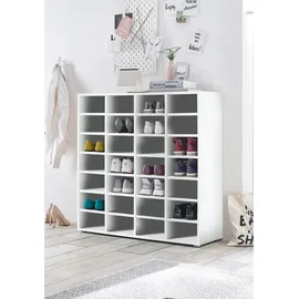möbelando Regal Boots 92 x 98 x 33 cm Spanplatte matt weiß