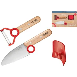 Opinel Le petit Chef Kinder Kochmesser-Set, rot/natur/silber, 3-teilig (1 Set)