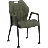 omg design Armlehnstuhl OMG DESIGN "Point", grün (moss, schwarz), B:55cm H:90cm T:63cm, Stühle, Armlehnstuhl, Esszimmerstuhl mit Rollen, Bürostuhl
