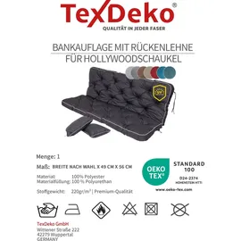 TexDeko Bankauflage 170 x 56 x 50 cm schwarz 1-tlg.