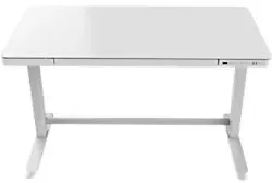 euroseats Sitz-Stehschreibtisch Rechteckig Weiß C-Fuß 1 Schub 1.202 (B) x 602 (T) x 1.210 (H) mm Metall