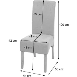 Mendler Esszimmerstuhl Latina Stoff hellgrau 2er Set