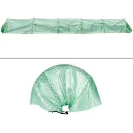 ECD Germany 1x Folientunnel Pflanztunnel 300x55x35 cm 3m Transparent/Grün 135 g/m2 Mit Stahldraht Ø 2mm, Foliengewächshaus Gewächshaustunnel Gewächshaus Frühbeet