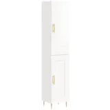 vidaXL Highboard Hochglanz-Weiß 34,5x34x180 cm Holzwerkstoff