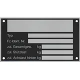 FKAnhängerteile Typenschild 3 x Blanko für Anhänger - Vers. 7