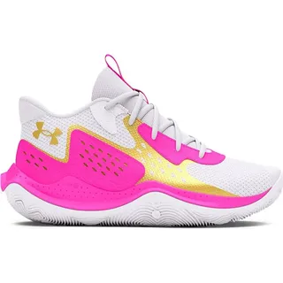 Under Armour Jet '23 Basketballschuhe Kinder 106 - white/vivid magenta/metallic gold 6.5