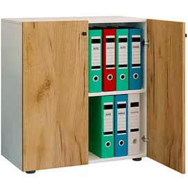 VCM my office Aktenschrank Lona, 919442 weiß, honig-eiche 1 Fachboden 70,0 x 39,0 x 74,0 cm