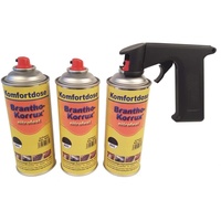 Brantho Korrux 3 x nitrofest schwarz 400ml Spraydose Rostschutz Metallschutzfarbe + Spraydosenhandgriff