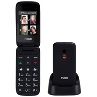 Fysic FM-9760ZT Seniorenhandy (0.16 GB Speicherplatz, 0,3 MP Kamera, Klapphandy mit großen Tasten SOS-Funktion, inkl. Ladestation & Adapter) schwarz