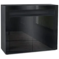 Vladon Kommode, Schwarz Hochglanz, 108x92x40 cm, Wohnzimmer, Kommoden &
