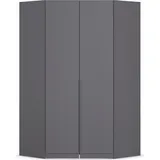 otto home Eckkleiderschrank OTTO HOME "Kleiderschrank Schrank Ankleidezimmer Schlafzimmer Garderobe AGORDO", grau (graumetallic), B:117cm H:210cm T:117cm, Holzwerkstoff, Schränke, Eckkleiderschrank, voll ausgestattet mit großzügigem Stauraum, 2 Höhen MADE IN