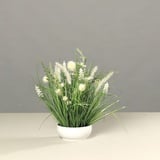 DPI künstliche Wiesenblumen in Kunststoffschale creme 40 cm