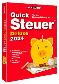 LEXWARE QuickSteuer Deluxe 2024 (für das Steuerjahr 2023) Software Vollversion (PKC)