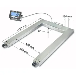 Palettenwaage Kern UXC 600K-1M - bis 600kg (200g genau)