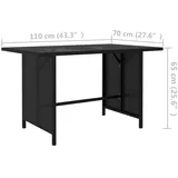 vidaXL Garten-Esstisch 110 x 70 x 65 cm Schwarz