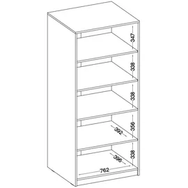 masseno Drehtürenschrank MALTESA 79,9 x 190,1 x 43,6 cm Grau