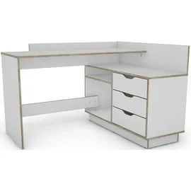 byLIVING Eckschreibtisch Bern Weiß