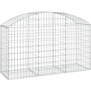 vidaXL Gabione mit Hochbogen 150x50x80/100 cm Verzinktes Eisen