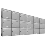 AL Briefkastensysteme 18 Fächer Premium Edelstahl Briefkasten Anlage für Post A4, modern, robust und wetterfest, Artikelnummer: 331V18EA6
