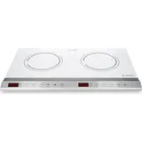 Navaris Induktionskochplatte Induktionskochfeld 2 Platten - Induktionsplatte 3500W - Kochplatten 2er Elektrisch - Induction Hob - Kochfeld 2 Platten - - Weiß
