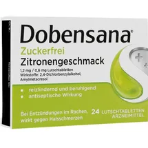RECKITT Dobensana Zuckerfrei Zitronengeschmack 1,2mg/0,6mg