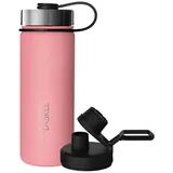 720°DGREE Edelstahl Trinkflasche Kinder 530ml “noLimit” - Auslaufsicher, für Kohlensäure, BPA-Frei - Thermosflasche, Isolierflasche mit Schraubverschluss für Schule, Sport, Fahrrad +Gratis Sportdeckel