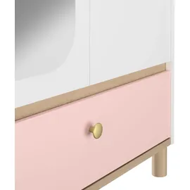 Gami Jugendzimmer-Set GAMI "Romy", rosa (bunt), ohne Matratze, B/H: 90cm x 200cm, Spanplatte, Schlafzimmermöbel-Sets, Elegantes Design für eine sanfte und feminine Atmosphäre.