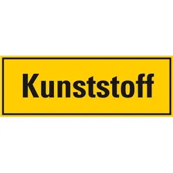 Aufkleber I Hinweisschild Kunststoff, gelb/schwarz, Folie, selbstklebend, 297x105mm