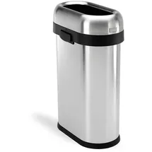 simplehuman Slim Open Bin 50 l Silber