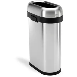 simplehuman Slim Open Bin 50 l Silber