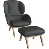 flexlux Ohrensessel »Adria«, Stil & Komfort, organische Form, Fuß Eiche grau