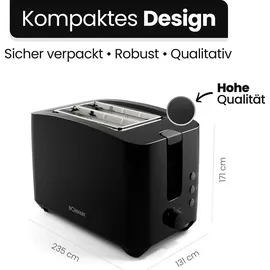 Bomann TA 6065 CB schwarz 2 Scheiben Toaster