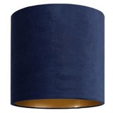 Licht-Erlebnisse Lampenschirm »GLIONA«, Eleganter Leuchtenschirm Samt in Blau Gold Ø25,5cm bunt