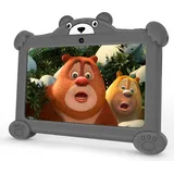 7-Zoll-Kleinkind-Tablet für Kinder Android 11 2 GB RAM 32 GB ROM installierte Kindersoftware, mit bärenförmiger Schutzhülle, Grau - Grau