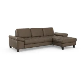 sit&more Ecksofa SIT & MORE "Westham L-Form", braun (coffee), B:275cm H:88cm T:172cm, 100% Polyester, Sofas, Ecksofa, Recamiere, mit oder ohne Bettfunktion, Bettkasten, Füße wengefarben