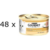 (€ 9,79/kg) Purina Gourmet Gold Feine Pastete Truthahn Katzenfutter 48x 85 g