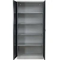 Proregal Stahlschrank, Schwarz, Metall, Rechteckig, 92x195x60 cm, Arbeitszimmer, Aktenschränke