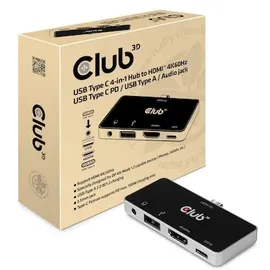 Club 3D CSV-1591 USB-C® 4-in-1 Hub / HDMITM 4K60Hz USB-C® PD / USB A / Audio Jack