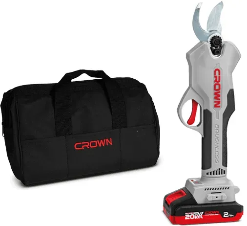 CROWN Akku Astschere Gartenschere Set 20 V 30 mm