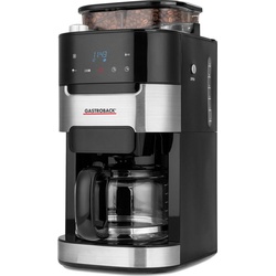 Gastroback Kaffeemaschine mit Mahlwerk Grind & Brew Pro 42711, 1,5l Kaffeekanne, Permanentfilter schwarz|silberfarben