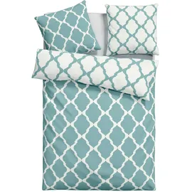 OTTO home Alba Biber petrol/weiß 200 x 200 cm + 2 x 80 x 80 cm