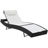 vidaXL Sonnenliege 213 x 70 x 40 cm schwarz/cremeweiß