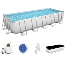 BESTWAY Power Steel Frame Pool Set 640 x 274 x 132 cm inkl. Sandfilteranlage